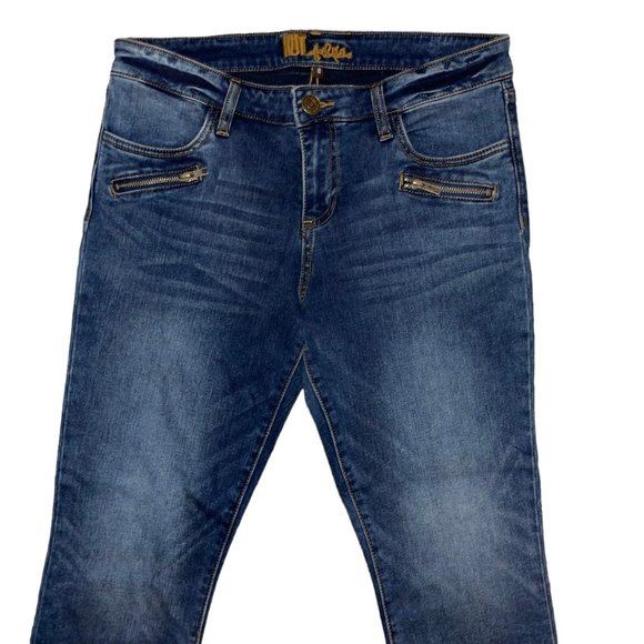 Kut From the Kloth Boyfriend Jeans Womens 8 26 Dark Wash Zipper Pockets Logo - Picture 3 of 8